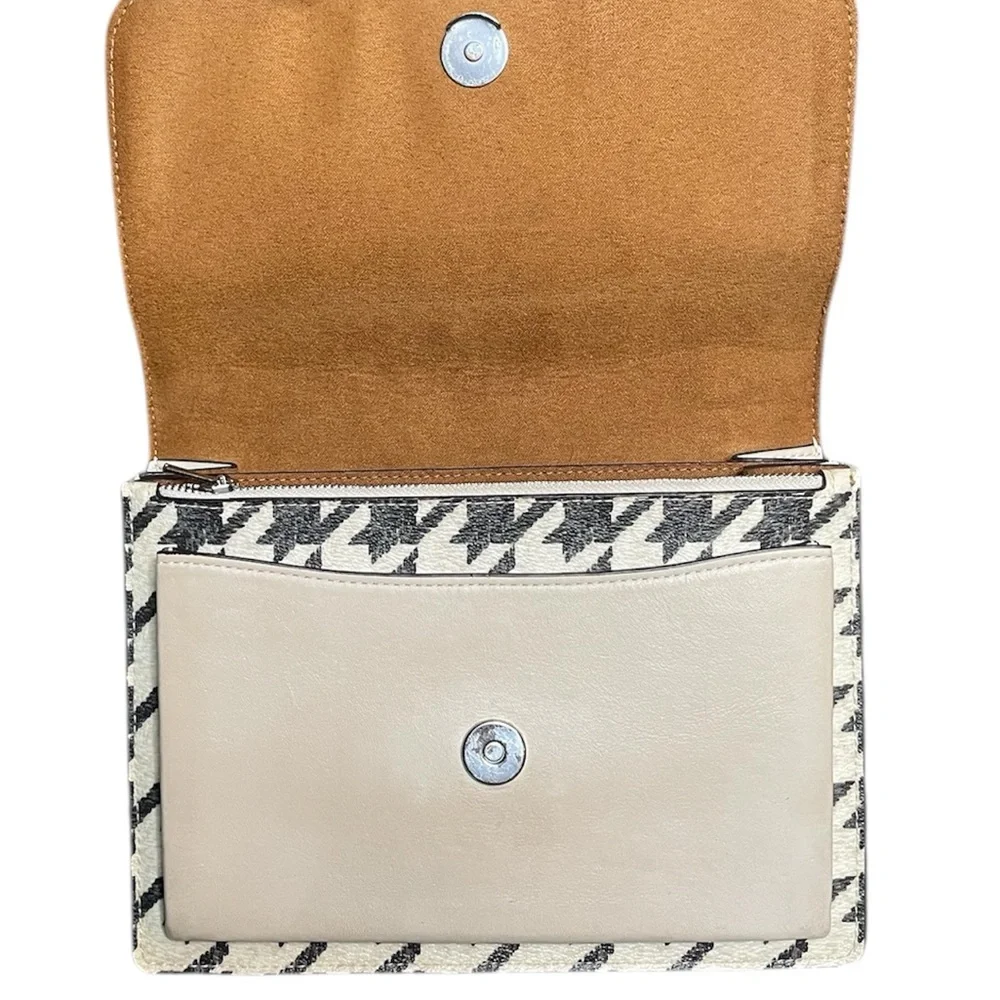 Coach Klare Houndstooth 2-Way Crossbody Classic Shoulder Flap Bag 2023